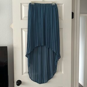 Blue knife pleat skirt